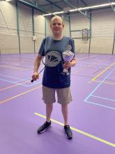 : Bert Manders is de beste dubbelspeler van Badminton Club Lieshout geworden.