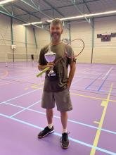 Bert Schepers was deze keer de winnaar van de “B-poule” bij Badminton club Lieshout.